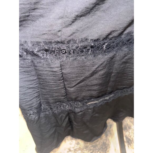 New Whimseygoth Fairygoth Sofia Jeans Lace Empire waist Satin Midi Dress Black - Picture 11 of 12